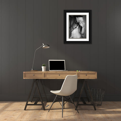 The Model And Her Veil Black Ornate Wood Framed Art Print with Double Matting by Noguera, Cesc
