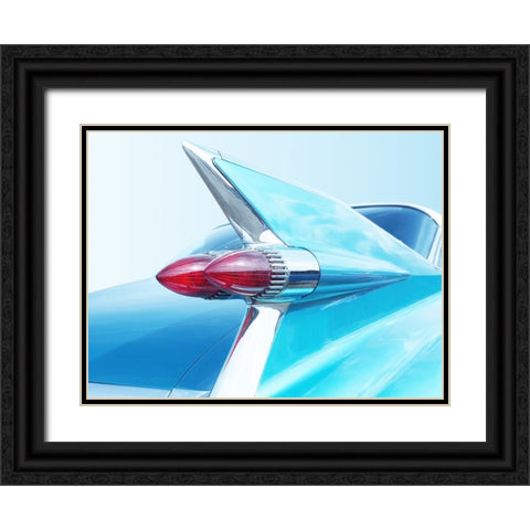 Us Classic Car 1959 Sedan Deville Black Ornate Wood Framed Art Print with Double Matting by Gube, Beate