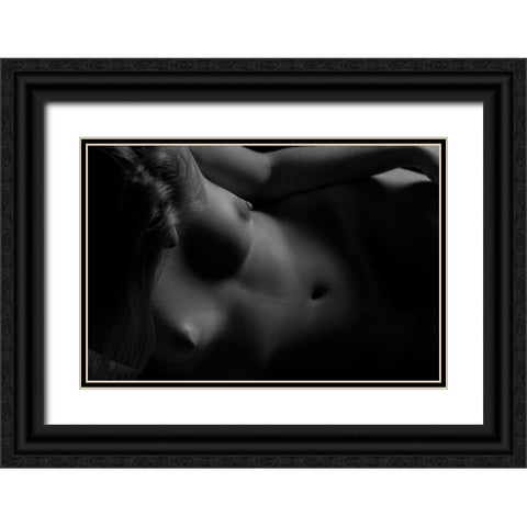 Figure Study 1 Black Ornate Wood Framed Art Print with Double Matting by Burgess, Travis