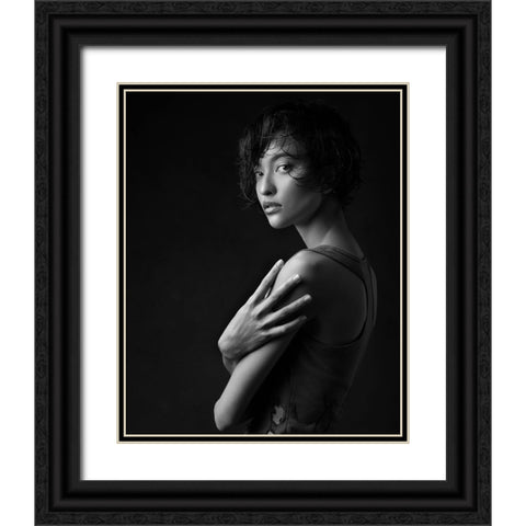 America Black Ornate Wood Framed Art Print with Double Matting by Diaz, Anderson