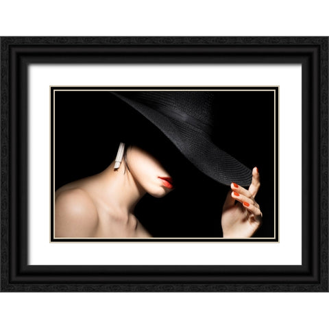 Shadow Black Ornate Wood Framed Art Print with Double Matting by Washimi, Masatoshi