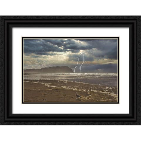 Calm And Storm Black Ornate Wood Framed Art Print with Double Matting by Kulkarni, Sunil