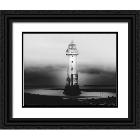 Lighthouse Black Ornate Wood Framed Art Print with Double Matting by Zemojtel, Monika