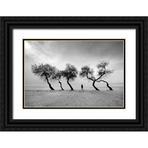Glance Black Ornate Wood Framed Art Print with Double Matting by Biyiklioglu, Hakan