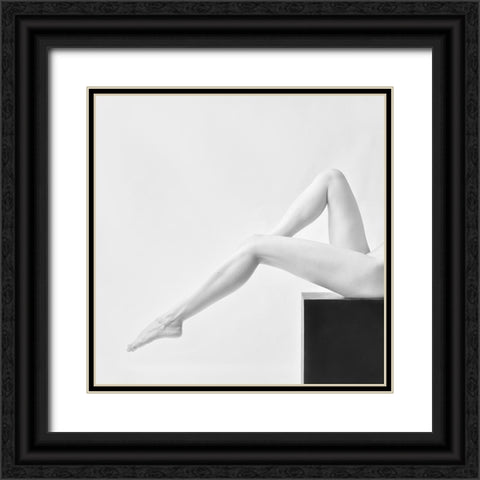 Lines Black Ornate Wood Framed Art Print with Double Matting by Belokonov, Boris