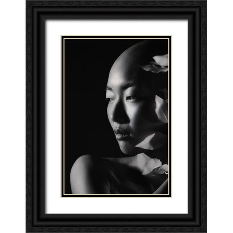 Sensuality Black Ornate Wood Framed Art Print with Double Matting by Levy, Sharon