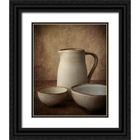 Pottery No. 1 Black Ornate Wood Framed Art Print with Double Matting by Stefan, Mogyorosi