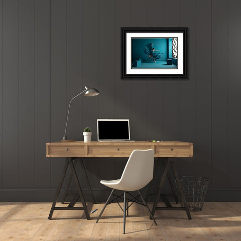 Ballerina Black Ornate Wood Framed Art Print with Double Matting by Suhardjo, Lisdiyanto