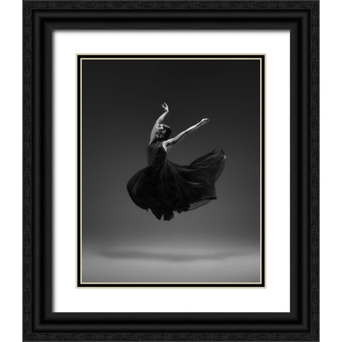 Flying Black Ornate Wood Framed Art Print with Double Matting by Li, Rob