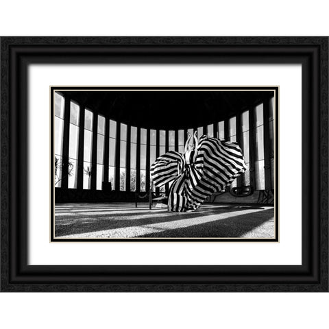 Untitled Black Ornate Wood Framed Art Print with Double Matting by Lev Ari, Shay