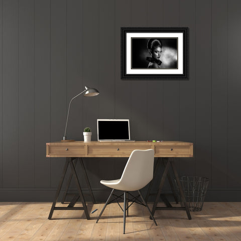 Anita 4 Black Ornate Wood Framed Art Print with Double Matting by Tambe, Peppe