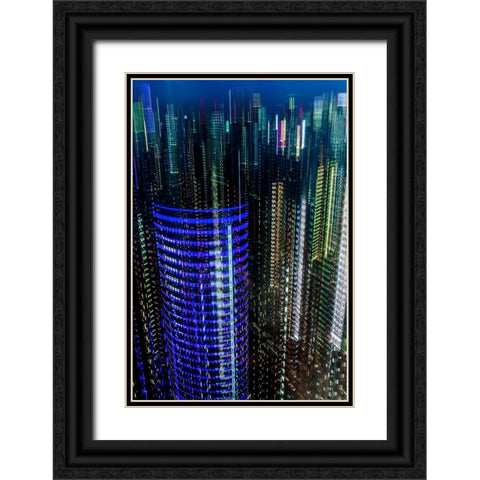 tokyo layers Black Ornate Wood Framed Art Print with Double Matting by Makoto, Sasaki