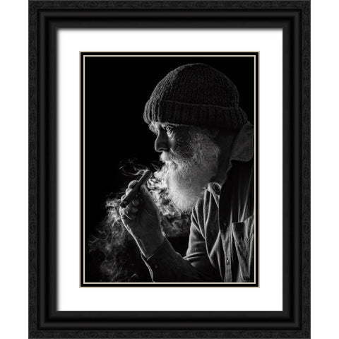 Taking a Moment Black Ornate Wood Framed Art Print with Double Matting by Ross, Corine