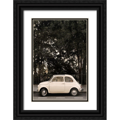 Little Car In Paris Black Ornate Wood Framed Art Print with Double Matting by 1x Studio III