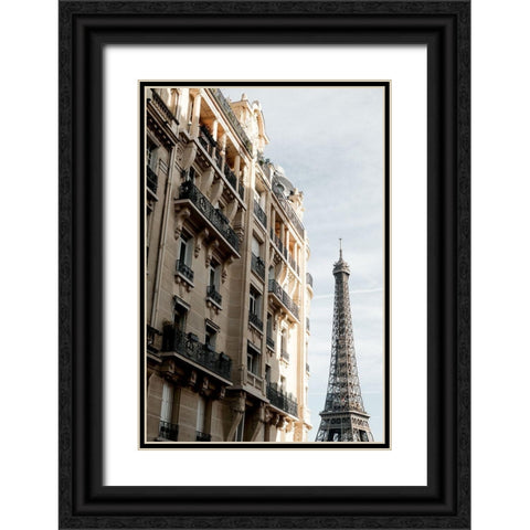 Eiffel Tower - Tour Eiffel Black Ornate Wood Framed Art Print with Double Matting by 1x Studio III
