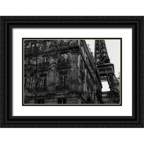 Eiffel Tower - Tour Eiffel Black Ornate Wood Framed Art Print with Double Matting by 1x Studio III