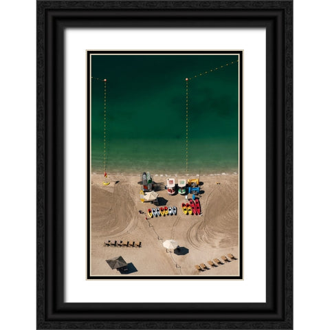 On The Beach Black Ornate Wood Framed Art Print with Double Matting by Kravanja, Jure
