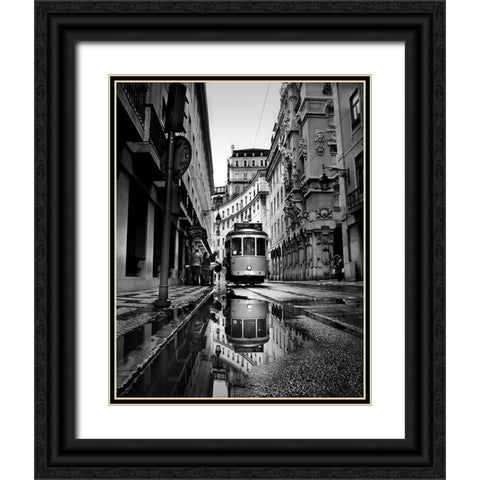 Rainy Days In Lisbon Black Ornate Wood Framed Art Print with Double Matting by Ezequiel59