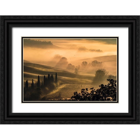 Poetry Black Ornate Wood Framed Art Print with Double Matting by Doretti, Pamela