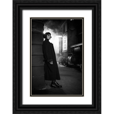 Waiting..... Black Ornate Wood Framed Art Print with Double Matting by Grimm, Markus