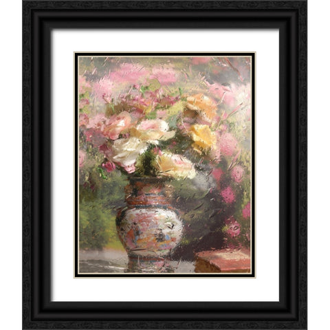 Still life with flowers Black Ornate Wood Framed Art Print with Double Matting by Morozov, Andrey