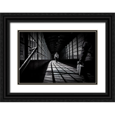 In Transit Black Ornate Wood Framed Art Print with Double Matting by Pracht, Friedemann