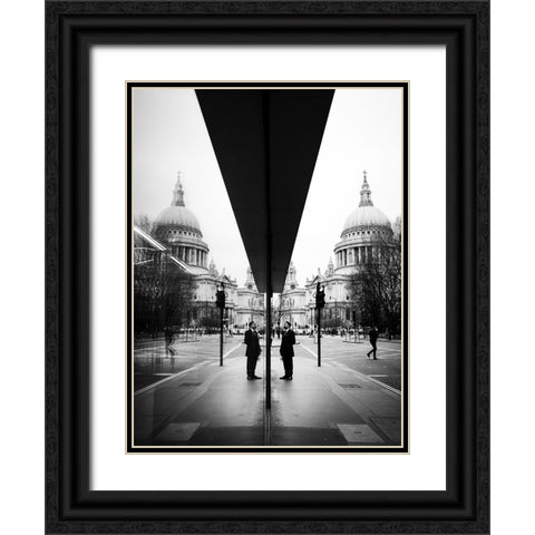 Reflecting St.Paul Black Ornate Wood Framed Art Print with Double Matting by Pracht, Friedemann