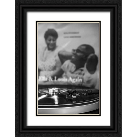 Vinyl_003 Black Ornate Wood Framed Art Print with Double Matting by 1x Studio III