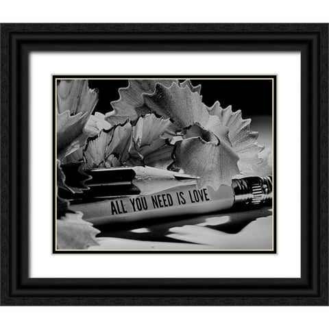 All You Need Is Love Black Ornate Wood Framed Art Print with Double Matting by Bulus, Razvan