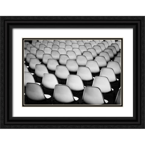 Seats Black Ornate Wood Framed Art Print with Double Matting by Pfeiffer, Peter