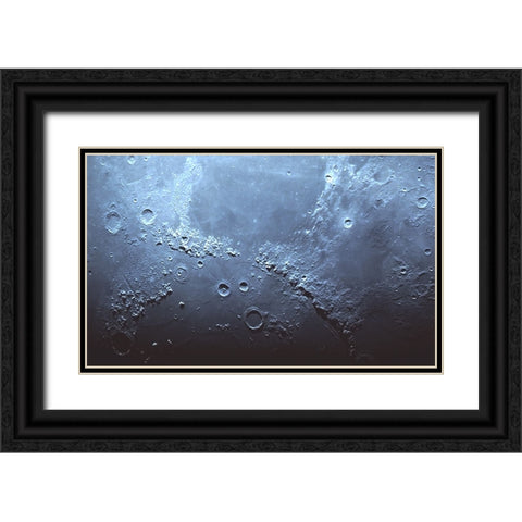 Mountains A Oceans Of The Moon Black Ornate Wood Framed Art Print with Double Matting by Chakrabarti, Basudeb