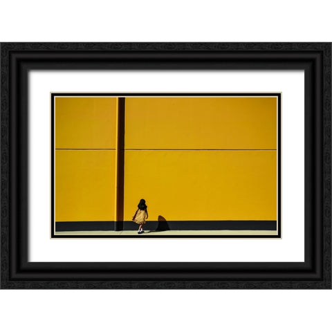 Street Story Black Ornate Wood Framed Art Print with Double Matting by Roy, Anindita