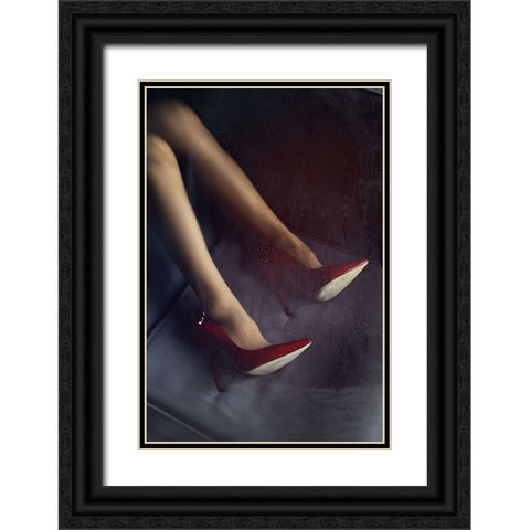 AFTERNOON COFFEE Black Ornate Wood Framed Art Print with Double Matting by Schottstaedt, Erik