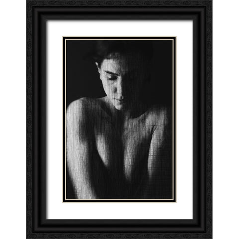 Drafted Black Ornate Wood Framed Art Print with Double Matting by Bousca, Bogdan