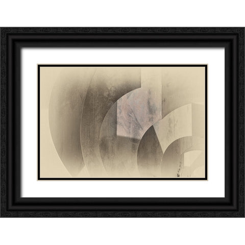 Shapes in soft tones Black Ornate Wood Framed Art Print with Double Matting by Van Son, Greetje