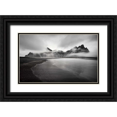 Vestrahorn Black Ornate Wood Framed Art Print with Double Matting by Engstrom, Erik