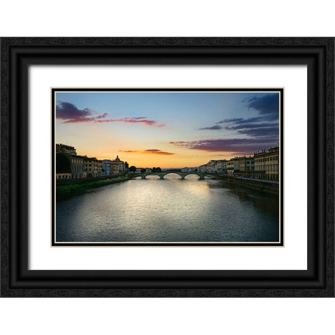 Santa Trinitan, Florence Black Ornate Wood Framed Art Print with Double Matting by Gentilini, Michele