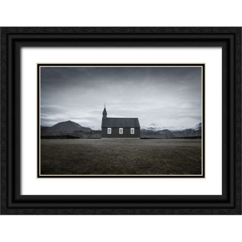 BAoAdakirkja Black Ornate Wood Framed Art Print with Double Matting by Bergolth, Matthias
