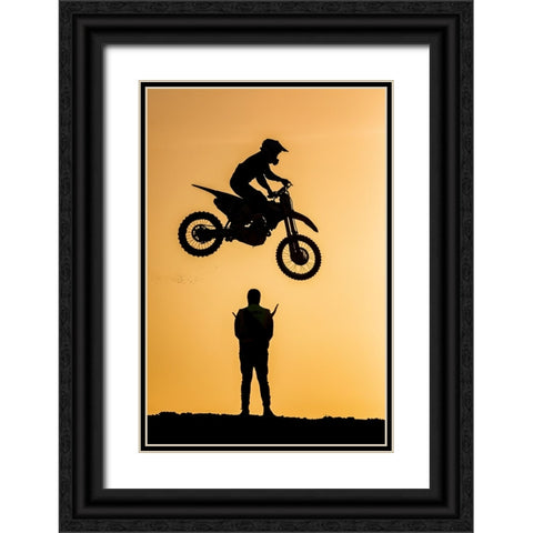 jump over Black Ornate Wood Framed Art Print with Double Matting by Allam, Abdelkader