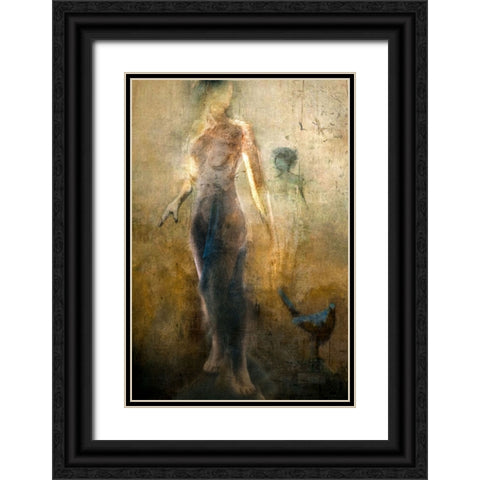 ....And All I See Are Strangers Faces.... Black Ornate Wood Framed Art Print with Double Matting by Gerber, Charlaine