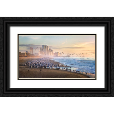 Good Morning Black Ornate Wood Framed Art Print with Double Matting by Yang, Jianping