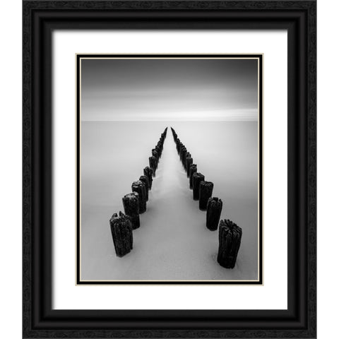 Worn Black Ornate Wood Framed Art Print with Double Matting by Staelens, Christophe