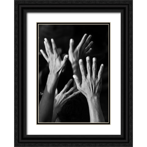 Kecak Dance Black Ornate Wood Framed Art Print with Double Matting by Erkmen, Ugur