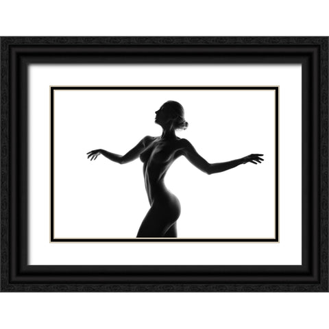 Silhouette Black Ornate Wood Framed Art Print with Double Matting by Anton, Rostovskiy