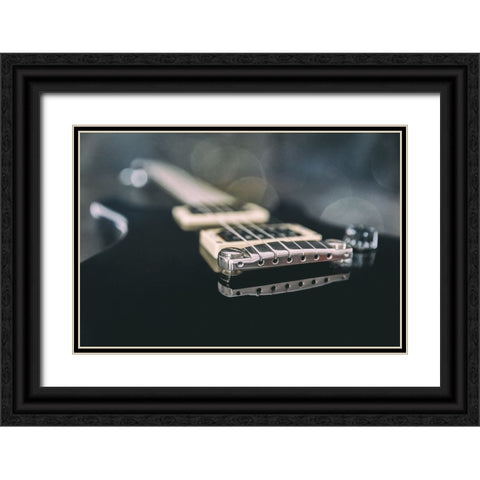E-Guitar Black Ornate Wood Framed Art Print with Double Matting by Schleicher-Schwarz, Roswitha