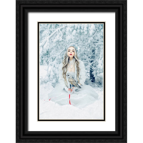 Snowmaiden Black Ornate Wood Framed Art Print with Double Matting by Bolgov (Axe), Ruslan