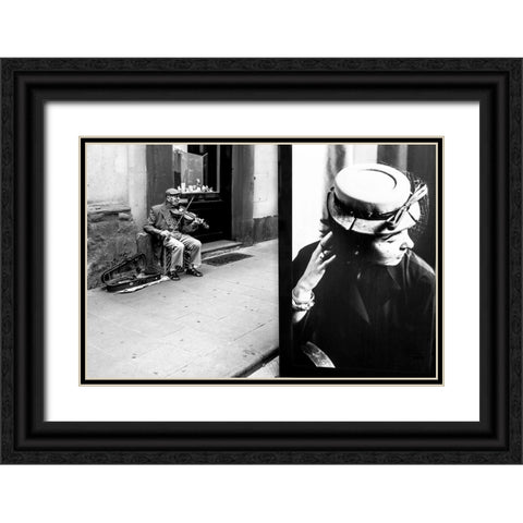 Shes Bored Black Ornate Wood Framed Art Print with Double Matting by Martinelli, Francesco