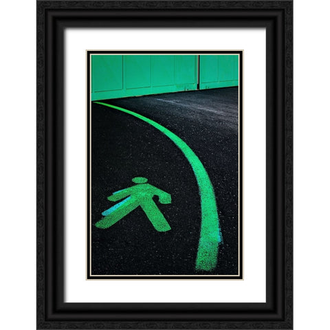 Green Path Black Ornate Wood Framed Art Print with Double Matting by Del Santo, Francesco