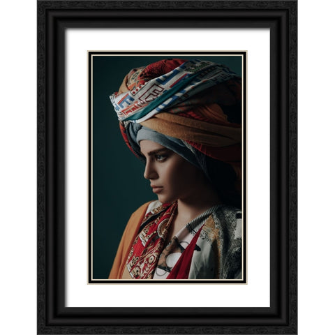 colors Black Ornate Wood Framed Art Print with Double Matting by Hamidnezhad, Amin