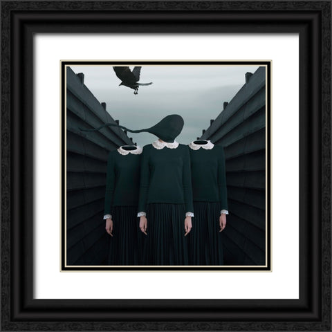 The Green Miles Tale Black Ornate Wood Framed Art Print with Double Matting by Hardibudi